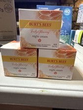 Burt's Bees Night Cream 3 PK W/ Hydrate  Glow Complex 1.8oz 51g NEW