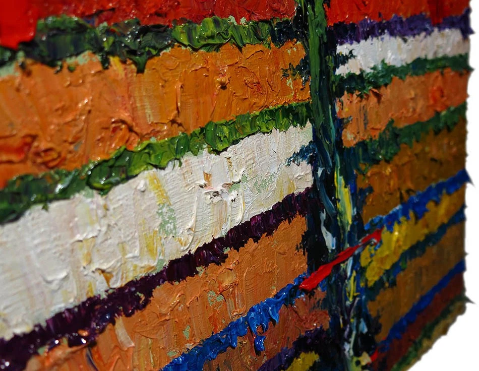 PINTURA AL ÓLEO ORIGINAL█ARTE EXPRESIONISMO VINTAGE█PAISAJE DE LA NATURALEZA DECORACIÓN ABSTRACTA█A Foto 2 de 4