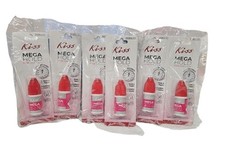 Paquete de 6 botellas de pegamento para uñas Kiss Mega Hold rosa a presión (.10 oz) DGBGL03