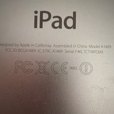 Apple iPad A1489 Tablet Silver iOS Model A1489 MPN A1489 Series iPad