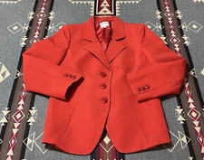 Armani Collezioni Red Blazer Size 46 Italy Holiday Party Women B4