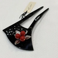 Kanzashi kimono Hair stick Flower bookmark hair ornament openwork carving ten th