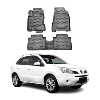 OMAC Tapis de sol pour Renault Koleos 2008-2016 sur mesure en caoutchouc Noir - Photo 1/4