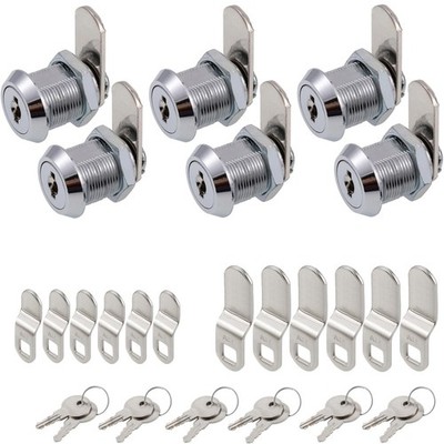 Cabinet Cam Lock 5/8 Inch Keyed Alike Offset Latch Chrome Finish Hardware