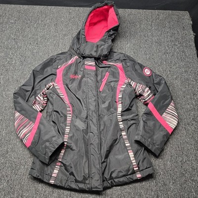 Weatherproof Girls XL 14/16 Winter Jacket Black Pink Hooded Coat