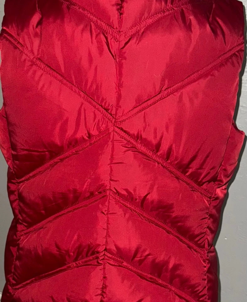 Chaleco acolchado Eddie Bauer rojo premium plumón de ganso para mujer Foto 4 de 4