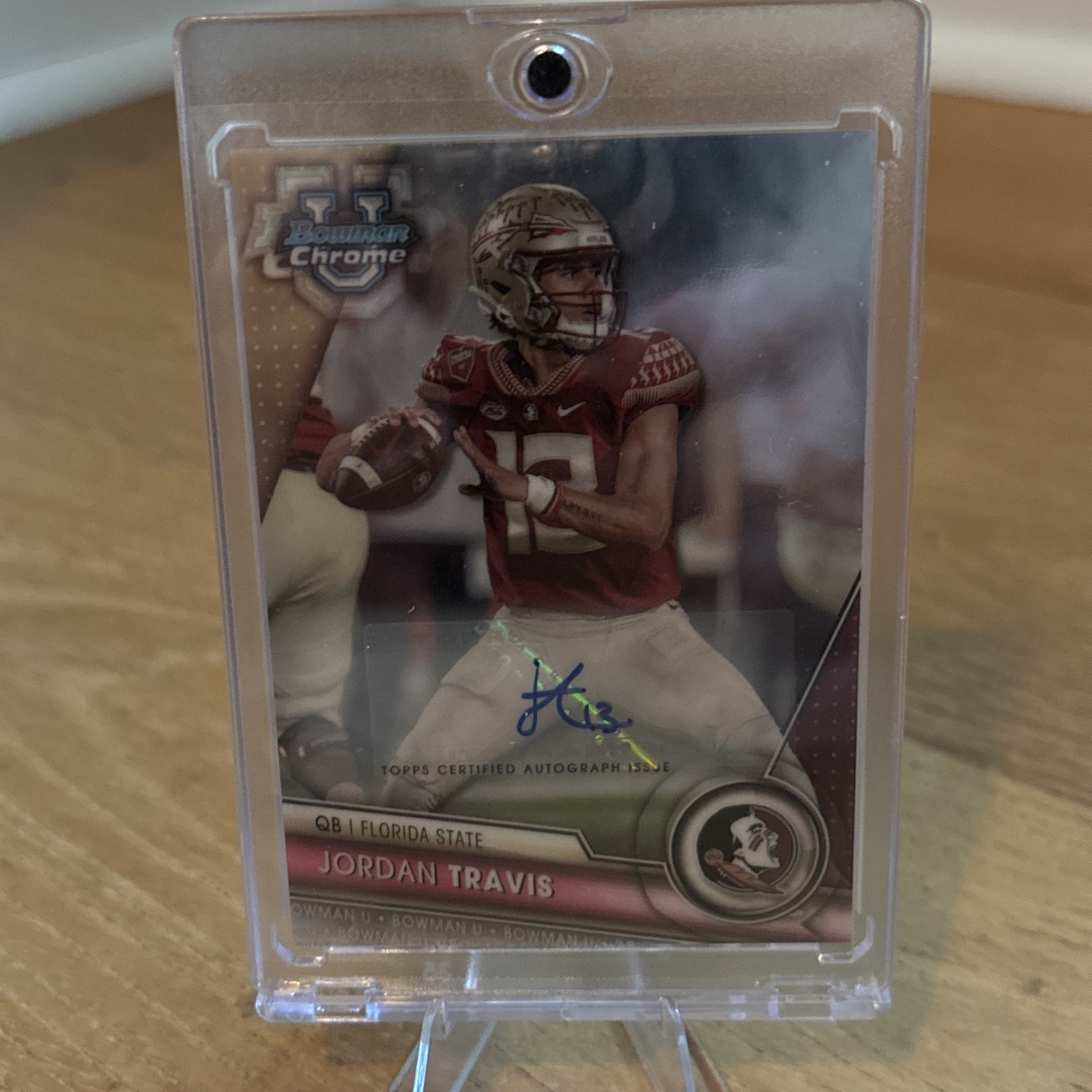 Jordan Travis  2023 Bowman Chrome U Auto Florida State #66 Autograph NCAA