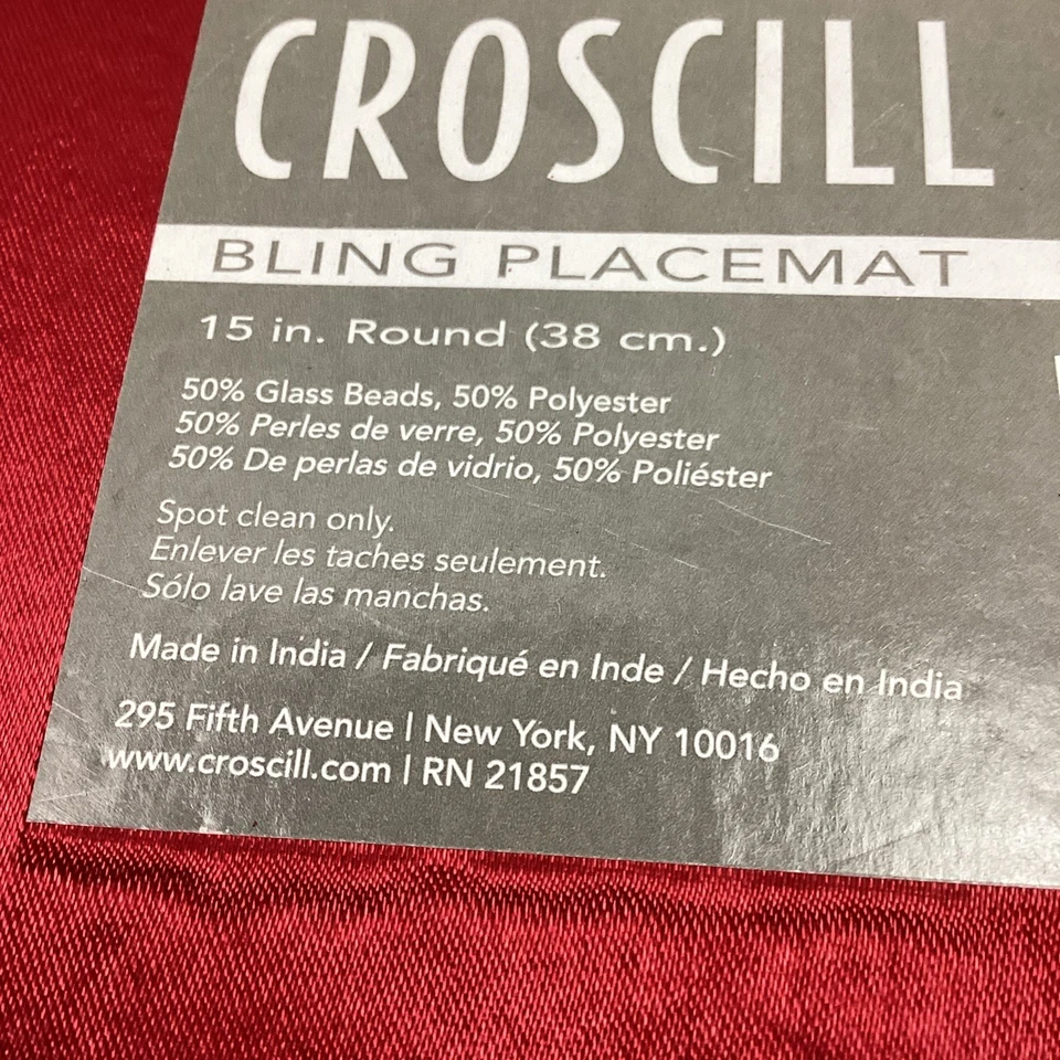 CROSCILL Bling placemat 15” Round Originally $16 Each - Image 3 of 4