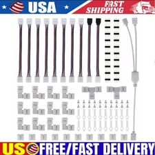 75Pcs 4Pin RGB 5050 LED Connector for LED Strip Light Connectors Accessories Kit