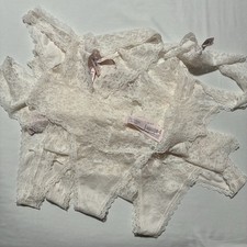 New Victoria's Secret Medium White Lace Thong Panty Lot Of 8