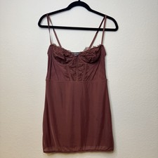 Urban Outfitters Dress Womens Large Brown Mesh Corset Mini Dark Romantic Dainty
