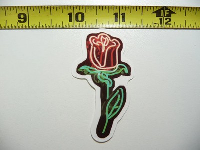 NICE ROSE GIFT FLOWER NEON STYLE SMALL STICKER DECAL COLORFUL FUNNY CELEBRATION