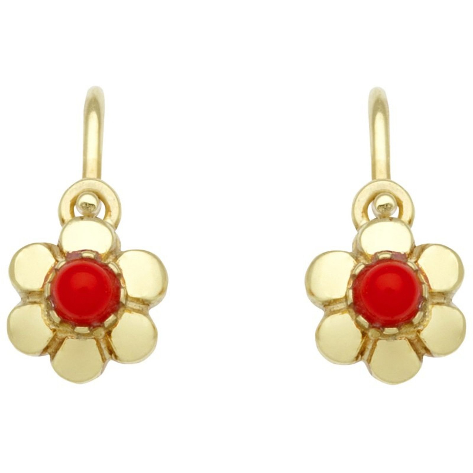 Miamar KI62 Kinder Ohrringe Blume 14 Karat 585 Gelbgold Rot 33890₽