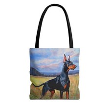Doberman Pinscher Polyester Tote Bag AOP 