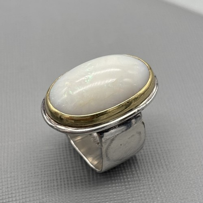 #ad Karl Lee Big Sur .925 22k Gold Opal Ring Handmade Kauai $800.00