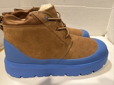 UGG Mens Sz 6 NEUMEL WEATHER HYBRID Chestnut / Big Sky Blue Suede Boots 1143991