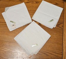 Three 3 Vintage All Irish Linen Handkerchief White Drawn Thread 11"