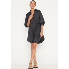 Brochu Walker Women’s Sz M Slate Blue Vegan Leather Kate Dress Button Front