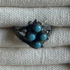 Vintage Sterling Silver Turquoise Cluster Ring Size 6 Southwestern Estate