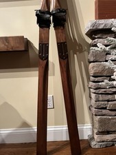 Antique Western Flyer Wooden Skis c. 1940s   ...