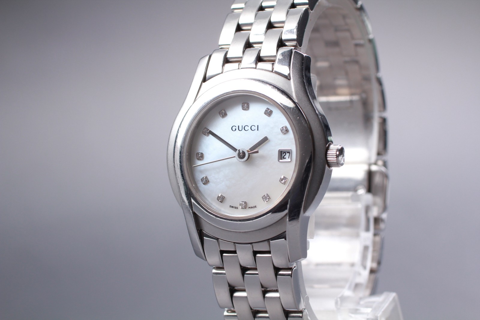 Quartz Pearl From Dial Shell Gucci JAPAN Womens Diamond [Exc+5] Watch 5500L 11P - vintagewatches.pk