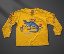 Dino-Pack Boys Size 6/7 Long Sleeve Yellow T Shirt VTG 90 s T Rex