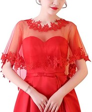 Women Lace Wedding Bridal Bolero Jacket Shawl Formal Party Evening Wrap