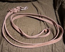 English OR Western, Braided Nylon/Rope Flat Reins w/Silver Clips