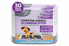 Leopet Tappetini Assorbenti Cani Carboni Attivi Strip Adesivo 60x90 CM 30 PZ