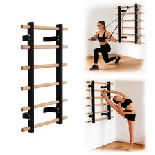 Multi-Function Half Height Swedish Wall Ladder Stall Bar Sturdy Solid Wood ...