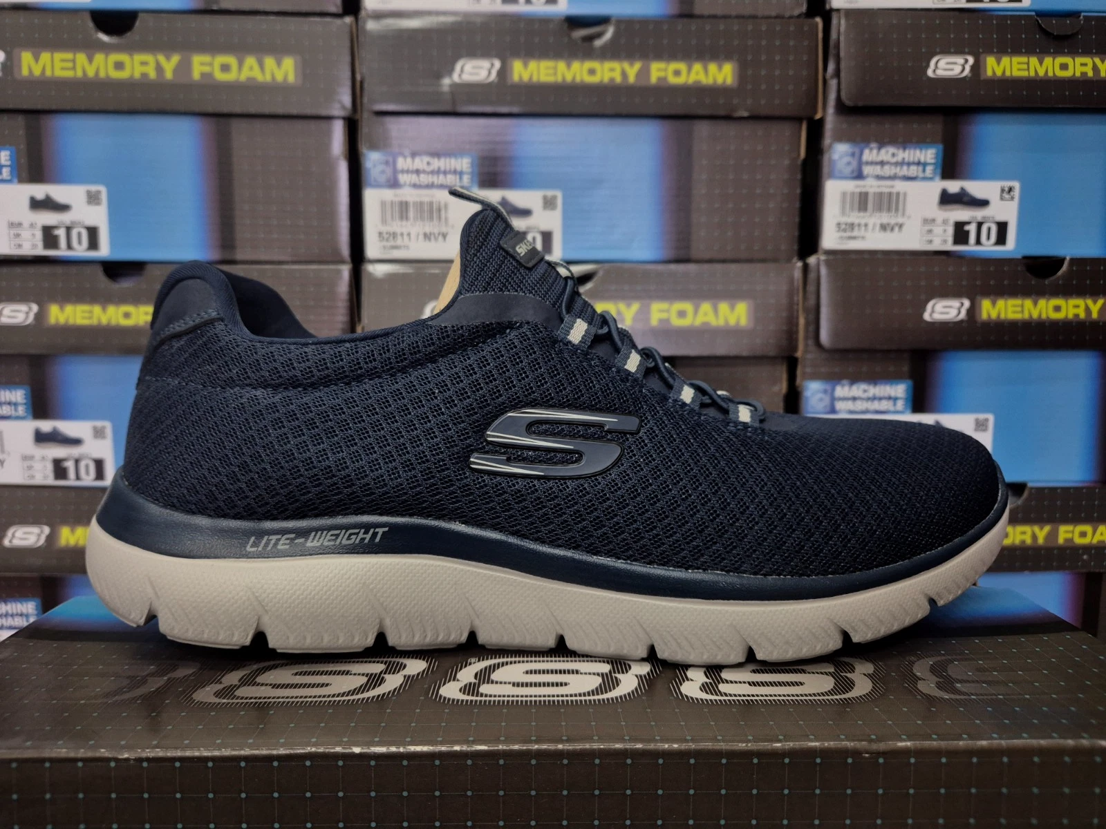 SKECHERS MENS SLIP-ON SHOES BLUE MEMORY FOAM GYM SUMMITS SPORT TRAINERS 7 9 11
Opens in a new window