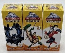 DC HEROCLIX ICONS Booster Pack 2005 Wizkids- 3 Pack