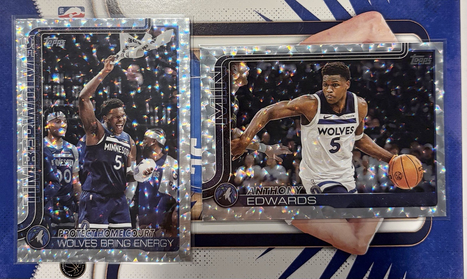 2025-26 Topps NBA Anthony Edwards #108 Glitter & Protect Home Court #287 Glitter