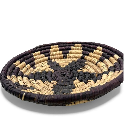 Vintage Artisan Hopi coiled basket woven bowl Wall hanging catch all 26"  - 第 1/4 張圖片