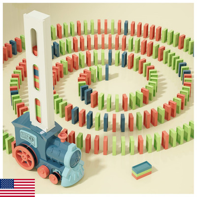 PREPHY Domino Train Toy Automatic Stacking Blocks Game for Kids 3+ STEM Gift