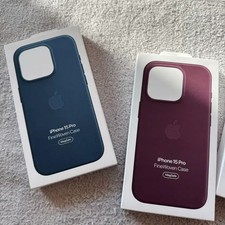 Apple iPhone 15 Pro Genuine FineWoven Case, Unopened, Pacific Blue & Mulberry