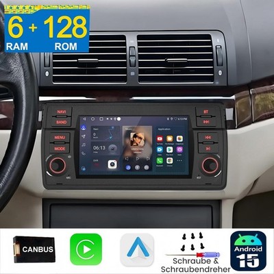 7'' Android 15 6+128GB Für BMW E46 3er 318 320 325 M3 Autoradio GPS Navi RDS 4G