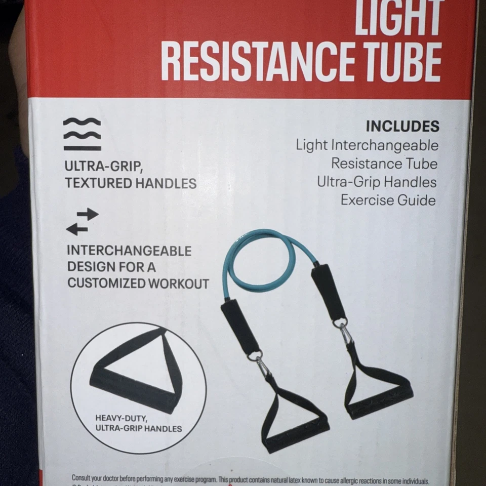 Tubo de resistencia a la luz Reebok Ultra-Grip, asas texturizadas diseño intercambiable Foto 2 de 3