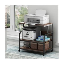 32.3" Wide Extra Large Printer Stand, 3 Tier Printer Table with Adjustable St...