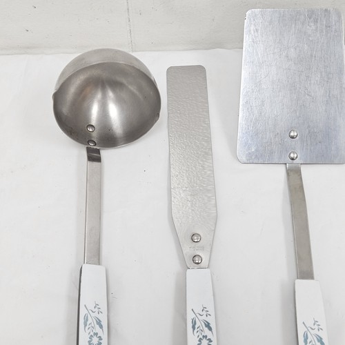 Cucina vintage 4x utensili casa USA fiordaliso blu spatola cucchiaio mestolo - Foto 3 di 7