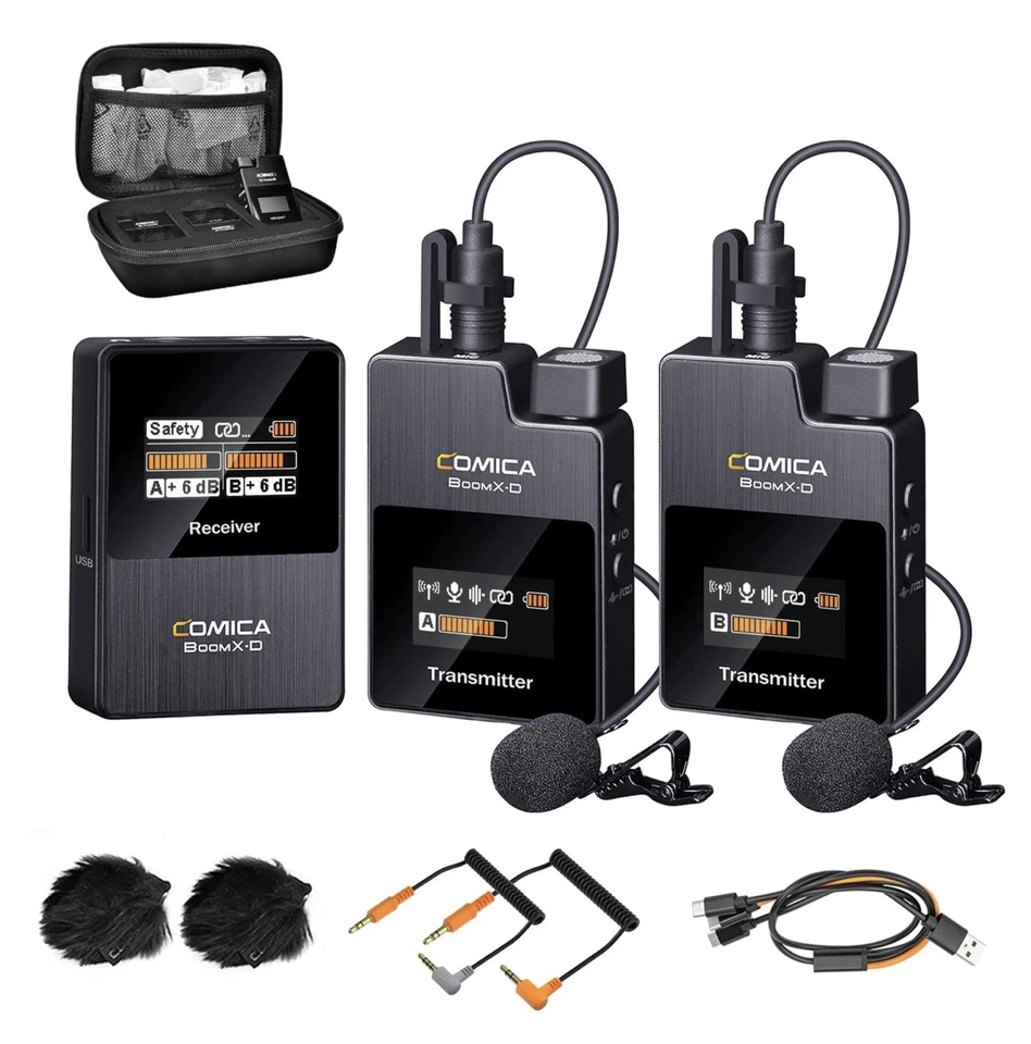 New Sealed In Box! COMICA BoomX-D Pro D2 Wireless Mics 2.4G; Cam/Phone/computer - Image 4 of 4