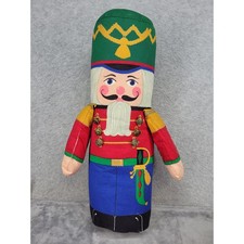 Vintage Nutcracker Soldier Plush Christmas Decor Fabric Pillow Toy 18 Inch