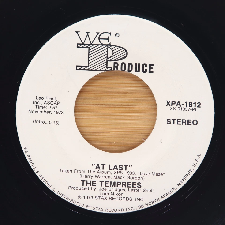 THE TEMPREES - AT LAST - SOUL 45 PROMO WE PRODUCE - Image 2 of 2