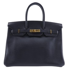 HERMES Birkin 35 Handbag Black / Gold Hardwar...