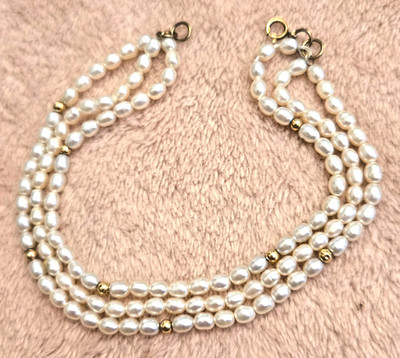 Vintage FW Pearls Triple-Strand Bracelet