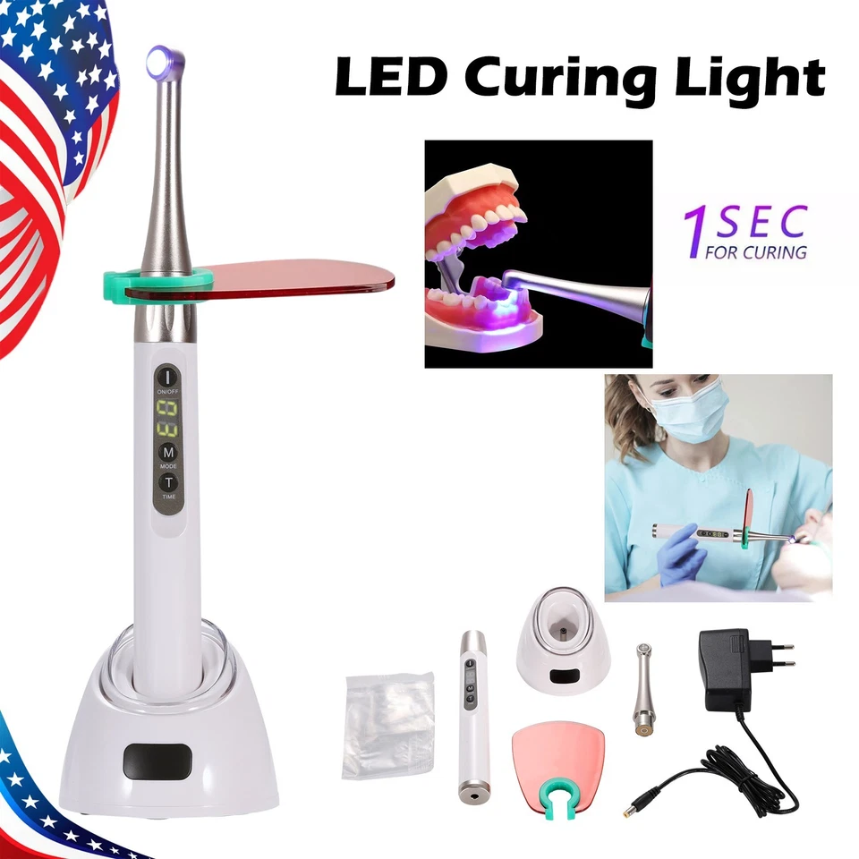 Lámpara de luz de curado dental estilo pájaro carpintero iLED 1 segundo resina cura 2500mw/cm² FDA Foto 2 de 4