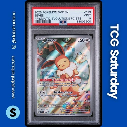 2025 POKEMON SV BLACK STAR PROMO PRISMATIC EVOLUTIONS PC ETB #173 EEVEE PSA 9