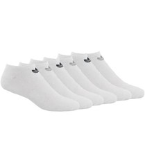 Adidas 6 Pairs Womens No Show Socks White Shoe Size 5-10 Moisture Wicking, New