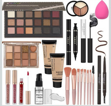 Complete Makeup Kit for Women - Foundation, Eyeshadow Palette, Brushes, Gift Set