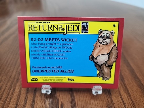 R2-D2 MEETS WICKET 2023 Topps RED Sapphire Return Of The Jedi #91 - Picture 2 of 2